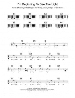 page one of I'm Beginning To See The Light (Piano Chords/Lyrics)