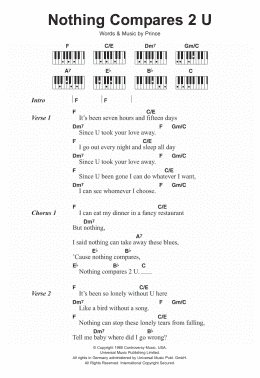 page one of Nothing Compares 2 U (Piano Chords/Lyrics)
