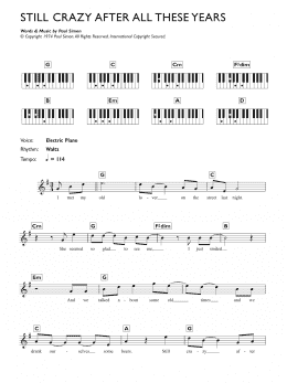 page one of Still Crazy After All These Years (Piano Chords/Lyrics)