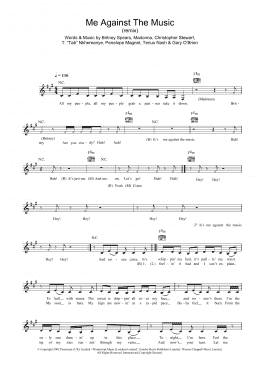 page one of Me Against The Music (Remix) (featuring Madonna) (Lead Sheet / Fake Book)