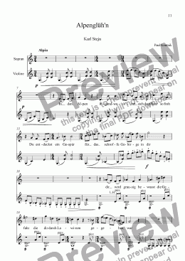 page one of 6 Songs for High Voice and Violin Solo 4. Alpengluehn
