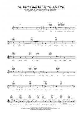 page one of You Don't Have To Say You Love Me (Lead Sheet / Fake Book)