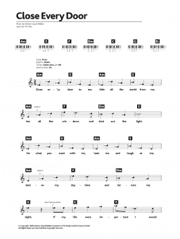 page one of Close Every Door (from Joseph And The Amazing Technicolor Dreamcoat) (Piano Chords/Lyrics)