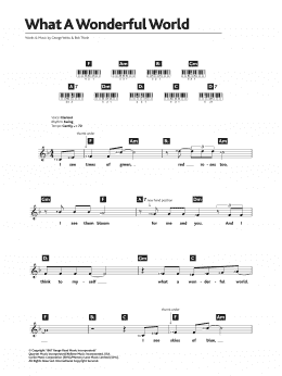 page one of What A Wonderful World (Piano Chords/Lyrics)