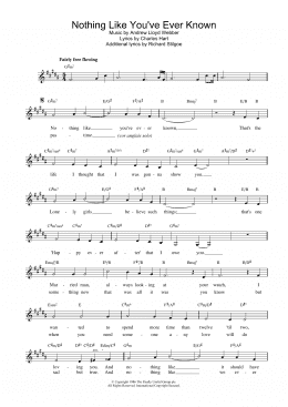 page one of Nothing Like You've Ever Known (from Tell Me On A Sunday) (Lead Sheet / Fake Book)