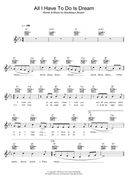 page one of All I Have To Do Is Dream (Lead Sheet / Fake Book)