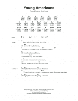 page one of Young Americans (Guitar Chords/Lyrics)