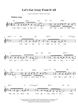 page one of Let's Get Away From It All (Lead Sheet / Fake Book)