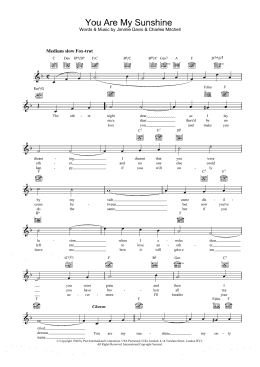 page one of You Are My Sunshine (Lead Sheet / Fake Book)