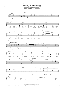 page one of Seeing Is Believing (from Aspects Of Love) (Lead Sheet / Fake Book)