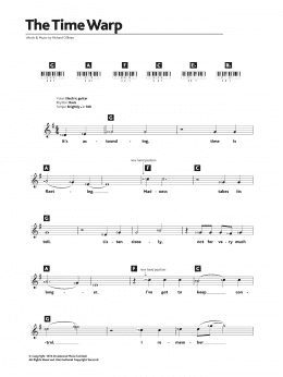 page one of The Time Warp (from The Rocky Horror Picture Show) (Piano Chords/Lyrics)