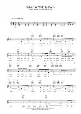 page one of When A Child Is Born (Lead Sheet / Fake Book)