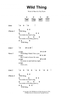page one of Wild Thing (Guitar Chords/Lyrics)