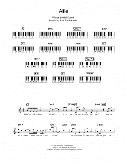 page one of Alfie (Piano Chords/Lyrics)