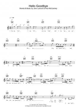 page one of Hello Goodbye (Lead Sheet / Fake Book)