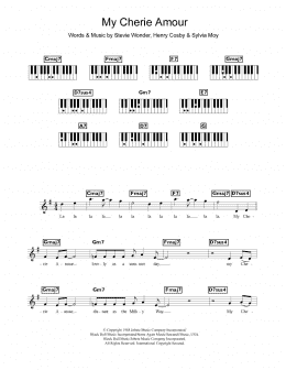 page one of My Cherie Amour (Piano Chords/Lyrics)