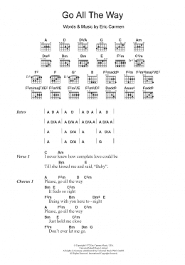 page one of Go All The Way (Guitar Chords/Lyrics)