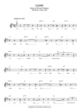 page one of Lover (Lead Sheet / Fake Book)