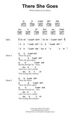 page one of There She Goes (Guitar Chords/Lyrics)