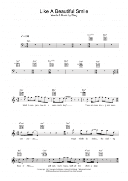 page one of Like A Beautiful Smile (Lead Sheet / Fake Book)