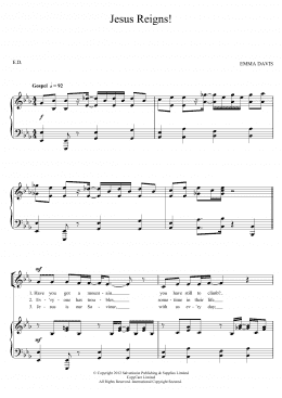 page one of Jesus Reigns! (Piano, Vocal & Guitar Chords)