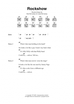 page one of Rockshow (Guitar Chords/Lyrics)