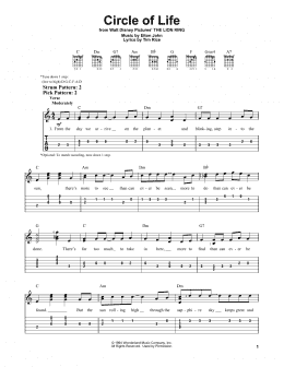 page one of Circle Of Life (from The Lion King) (Easy Guitar Tab)