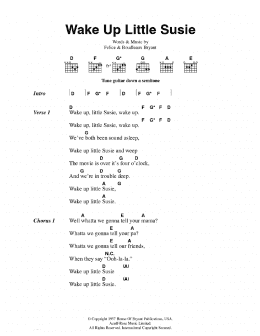 page one of Wake Up Little Susie (Guitar Chords/Lyrics)