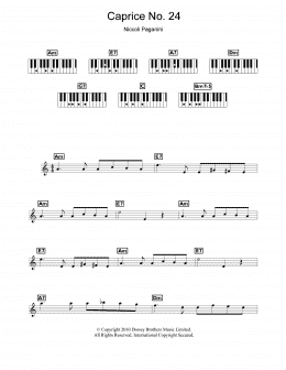 page one of Caprice No. 24 (Piano Chords/Lyrics)