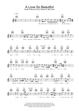 page one of A Love So Beautiful (Lead Sheet / Fake Book)