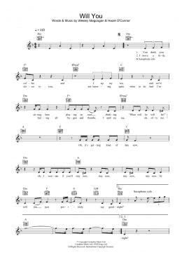 page one of Will You (Lead Sheet / Fake Book)