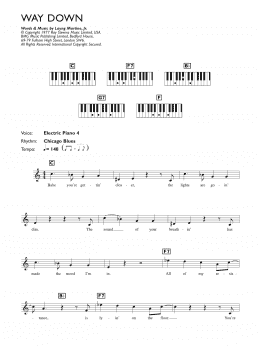 page one of Way Down (Piano Chords/Lyrics)