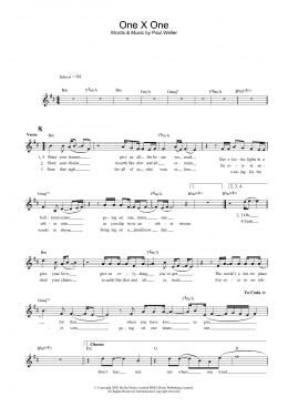 page one of One X One (Lead Sheet / Fake Book)