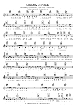 page one of Absolutely Everybody (Lead Sheet / Fake Book)