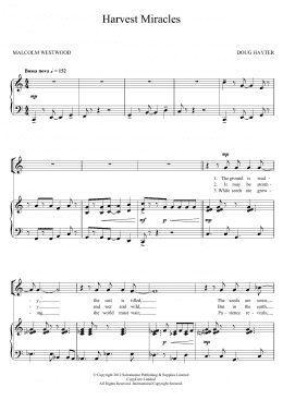 page one of Harvest Miracles (Piano, Vocal & Guitar Chords)