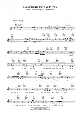 page one of I Love Being Here With You (Lead Sheet / Fake Book)