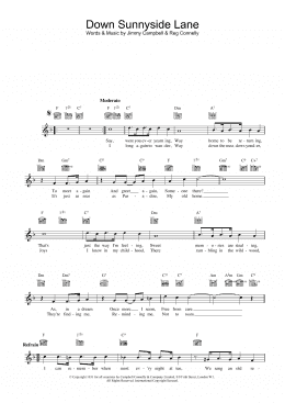 page one of Down Sunnyside Lane (Lead Sheet / Fake Book)