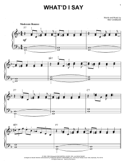 page one of What'd I Say (Very Easy Piano)