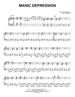 page one of Manic Depression [Jazz version] (Piano Solo)