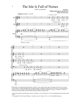 page one of The Isle Is Full of Noises (SATB Choir)