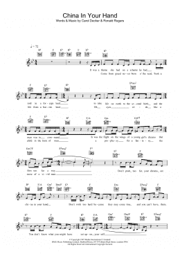 page one of China In Your Hand (Lead Sheet / Fake Book)