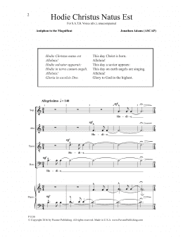 page one of Hodie Christus natus est (SATB Choir)