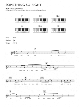 page one of Something So Right (Piano Chords/Lyrics)