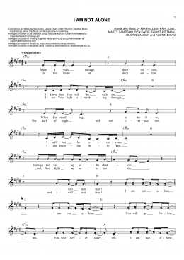 page one of I Am Not Alone (Lead Sheet / Fake Book)
