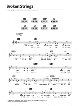 page one of Broken Strings (featuring Nelly Furtado) (Piano Chords/Lyrics)