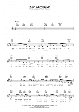 page one of I Can Only Be Me (Lead Sheet / Fake Book)