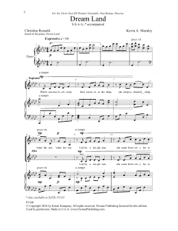page one of Dream Land (SSAA Choir)