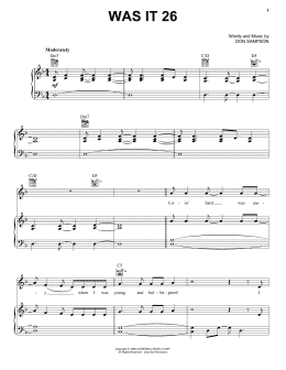 page one of Was It 26 (Piano, Vocal & Guitar Chords (Right-Hand Melody))