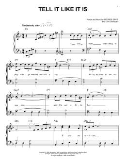page one of Tell It Like It Is (Very Easy Piano)