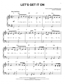page one of Let's Get It On (Very Easy Piano)